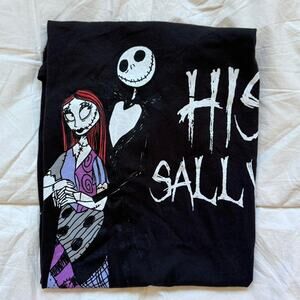 Nightmare before christmas black graphic tee sz m his Sally emo hot topic whimsi